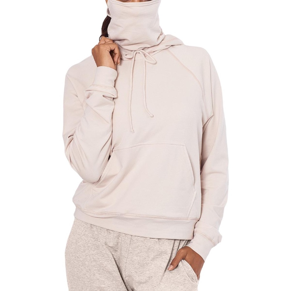 Betsy & Adam Women’s Solid Built In Mask Hoodie